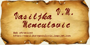 Vasiljka Menčulović vizit kartica
